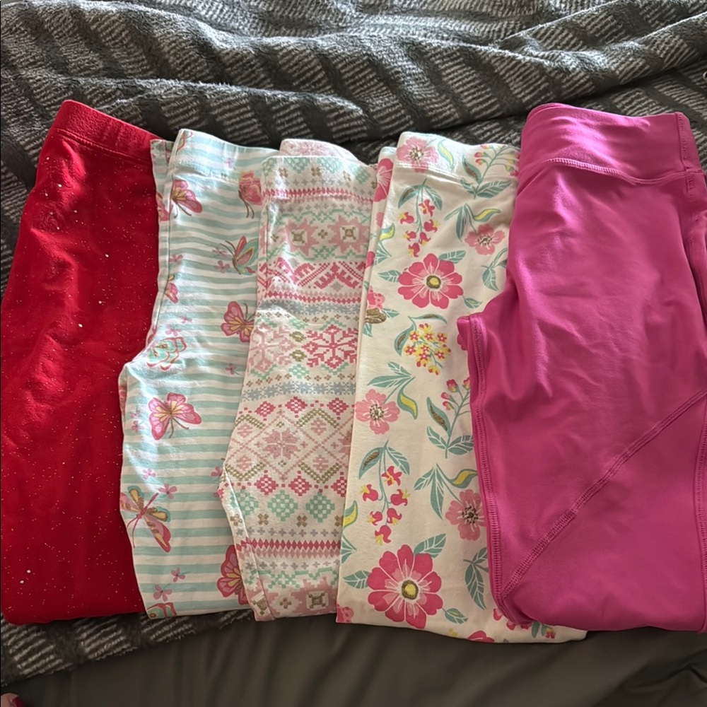 Isaac Mizrahi Kids Leggings Set - Red, Blue, Pink